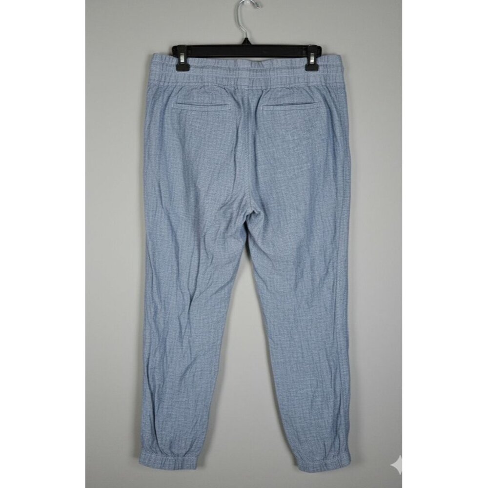 Athleta Blue Cabo Linen Joggers Athleisure Loungewear Women Size 8 PETITE - Picture 3 of 9